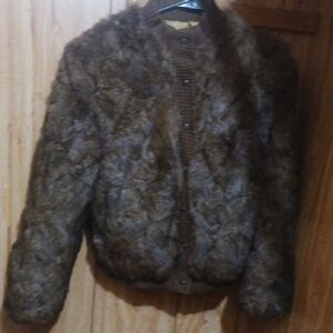Brown Rabbit Fur Jacket